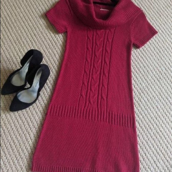 Ambiance Red Cabel Knit Sweater Dress (S) - Picture 3 of 8